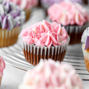 Chocolate cupcakes on the table.