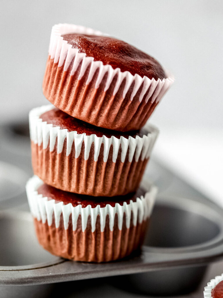 Chocolate cupcakes on the table.