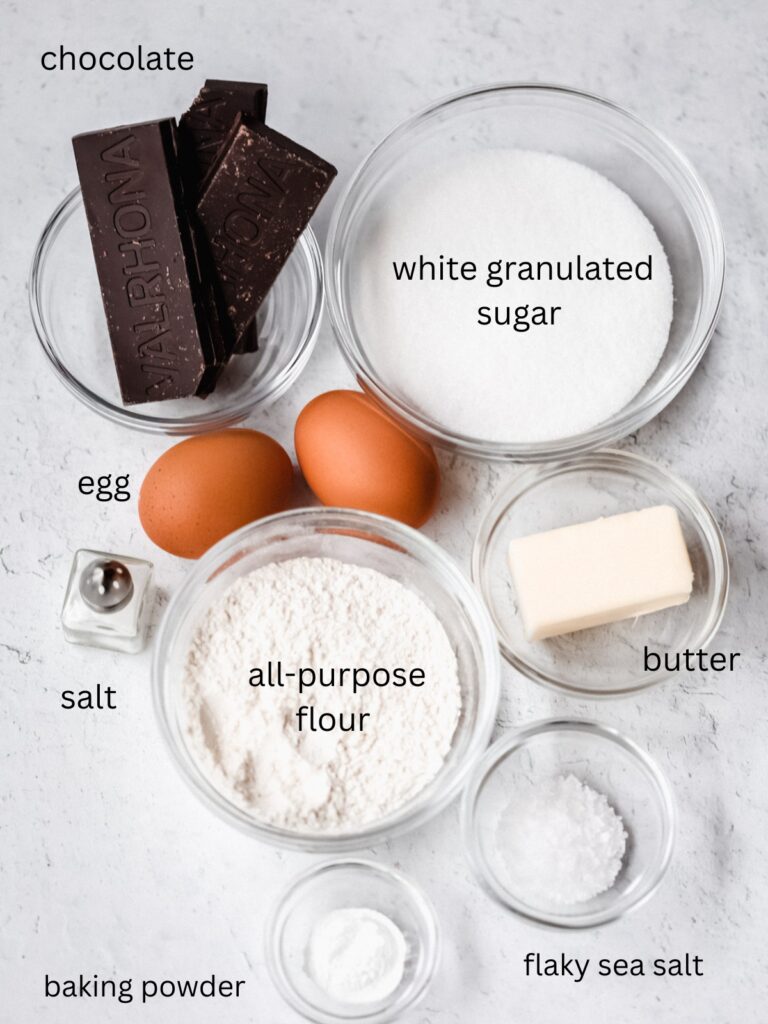 Labeled ingredients on the table. 
