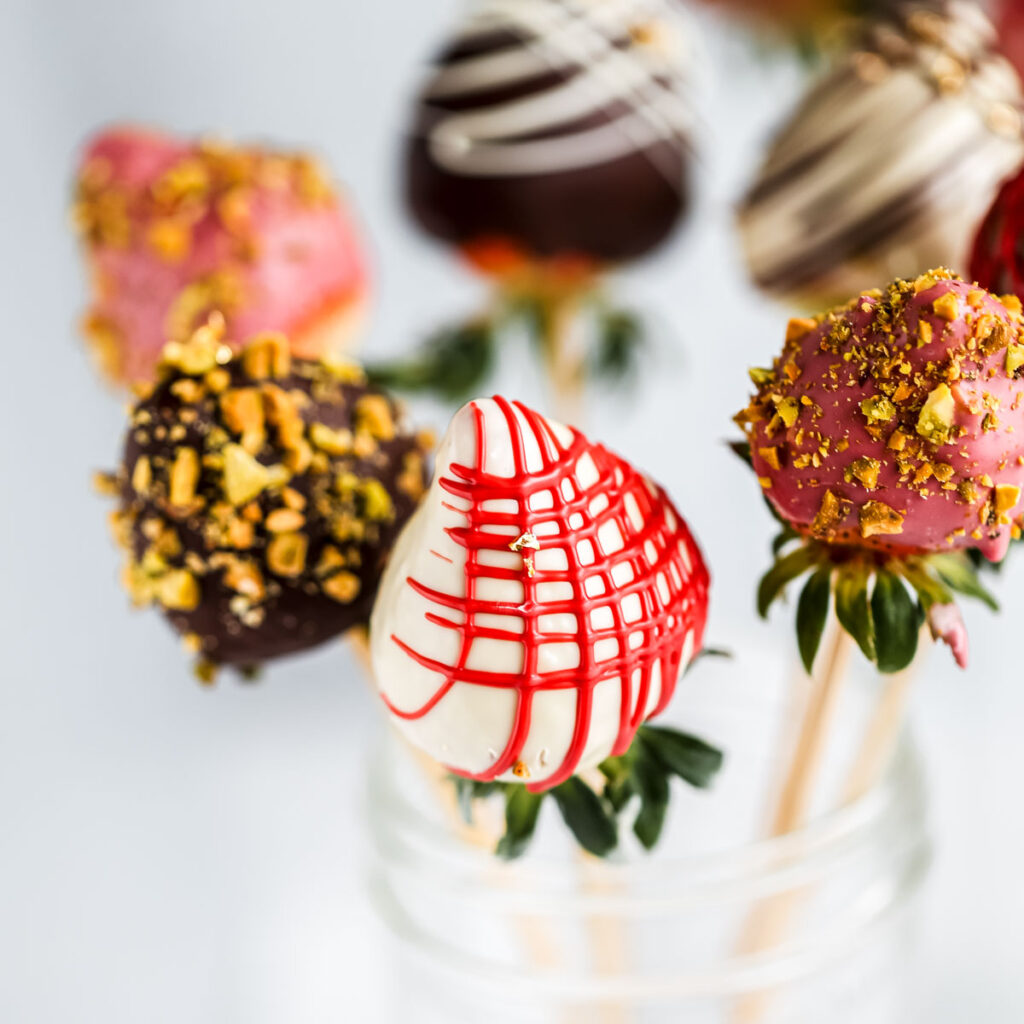 Chocolate-covered strawberries.