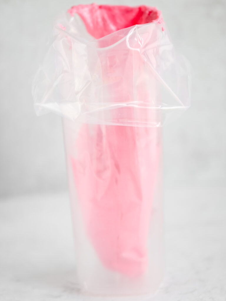 Macaronage in the pastry bag. 