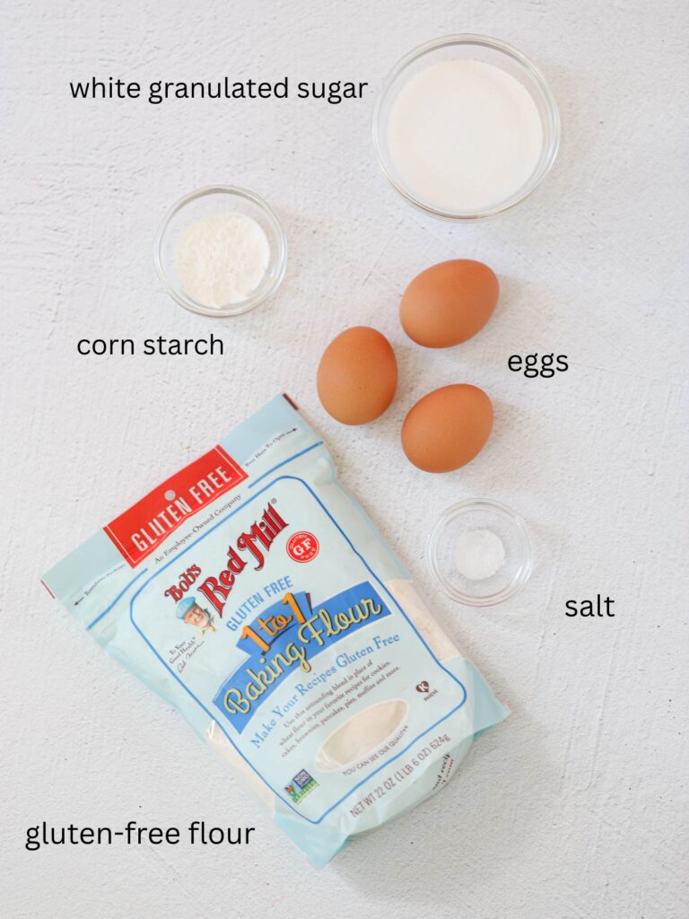 Labeled ingredients on the table.