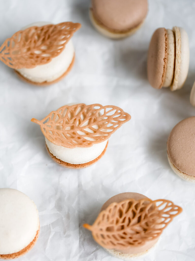 Macarons on the table. 