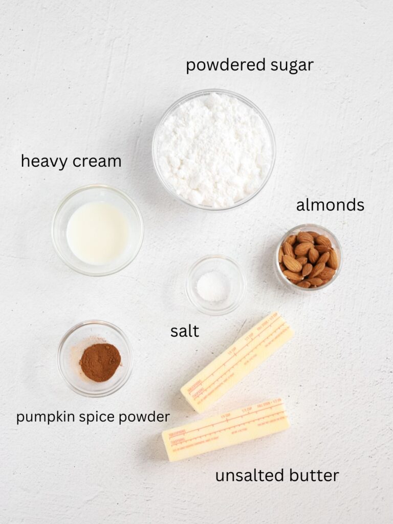 Labeled ingredients on the table.