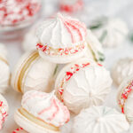 Peppermint Macarons on the table.