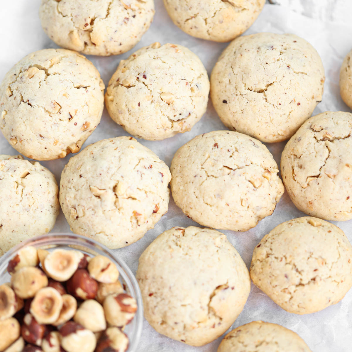 Hazelnut cookies on the table.