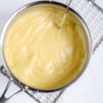 Pastry cream in the saucepan.