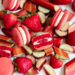 rhubarb strawberry macarons