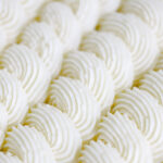 White cream piped in the swirls.