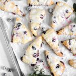 Blueberry Lemon Scones on the baking tray.