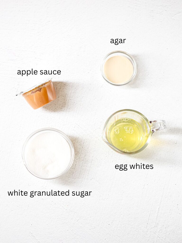 Labeled ingredients on the table.