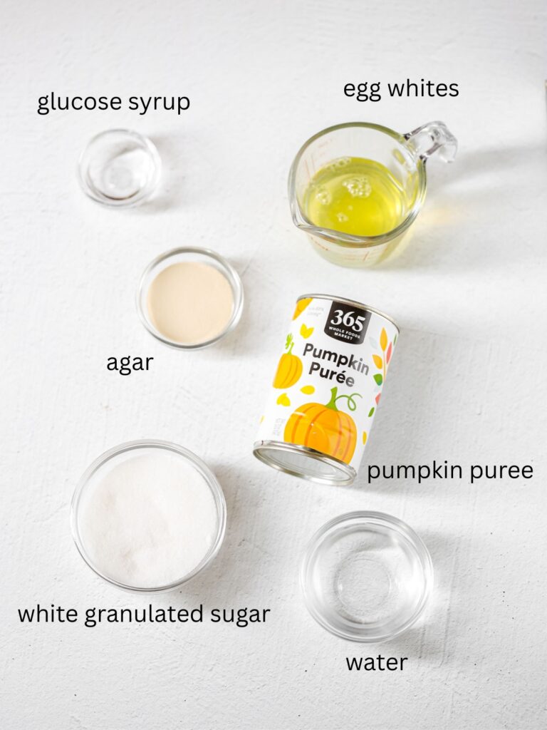 Labeled ingredients on the table. 