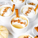 Pumpkin Mousse in the white cup.