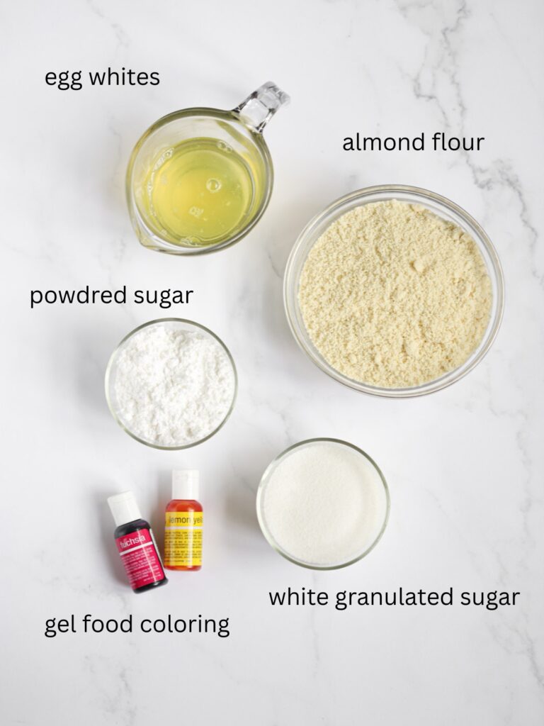 Labeled ingredients on the table.