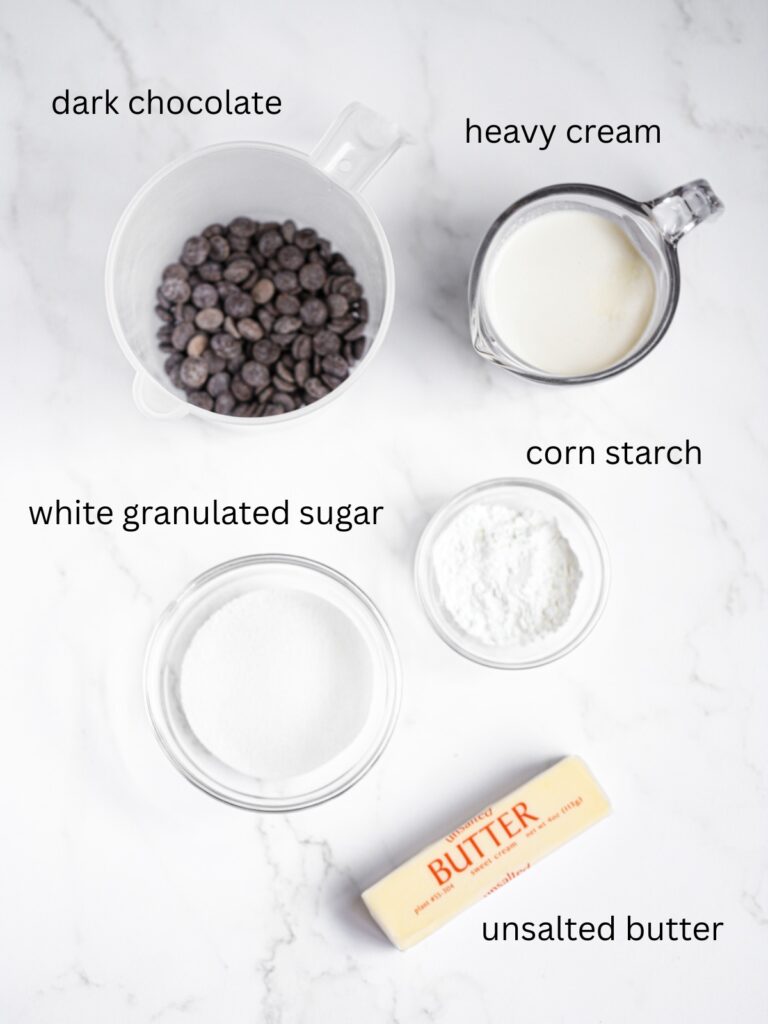 Labeled ingredients on the table. 