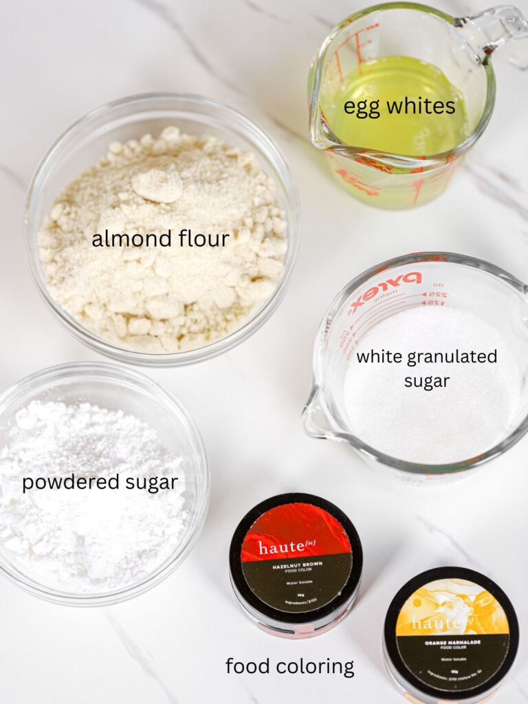 Labeled ingredients on the table.