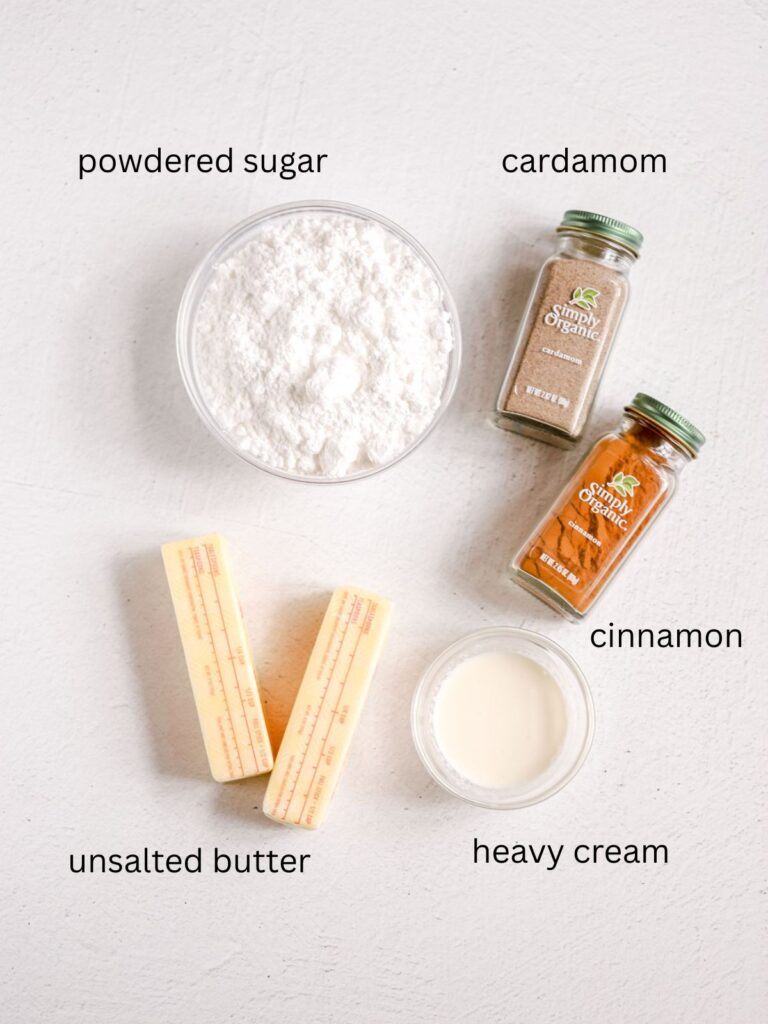 Labeled ingredients on the table.