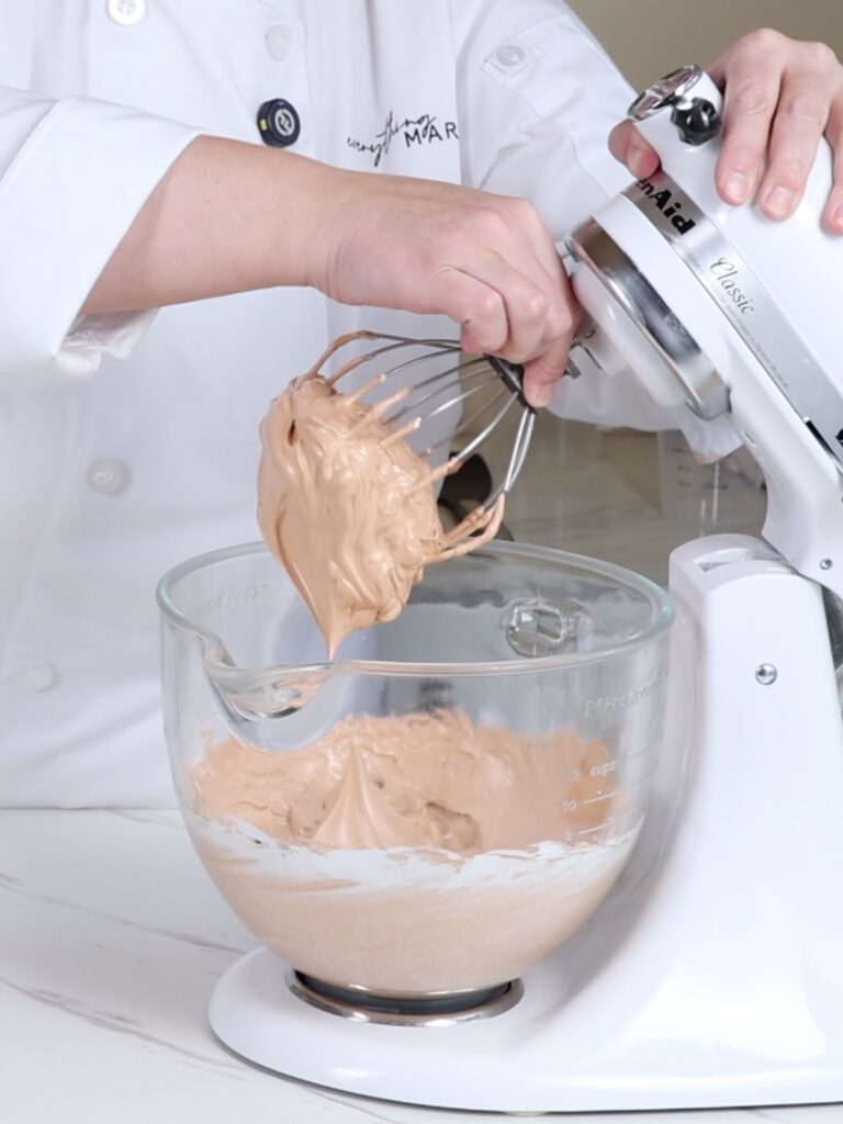 French meringue on the whisk. 