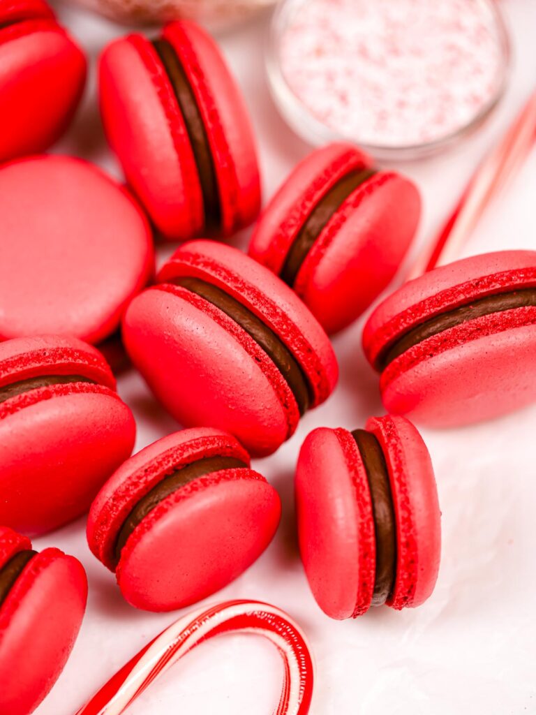 Peppermint Mocha Macarons. 