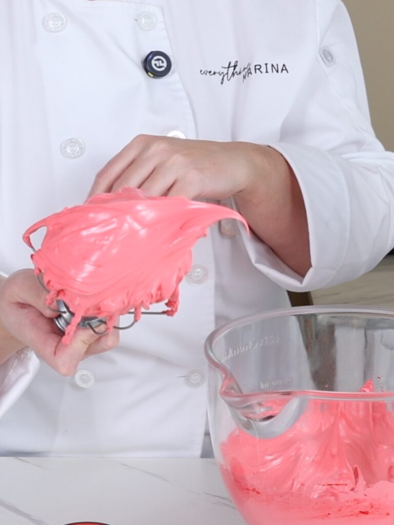 French meringue on the whisk.