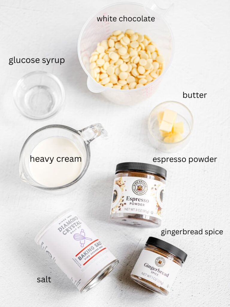 Labeled ingredients on the table.