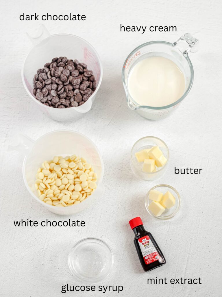 Labeled ingredients on the table.