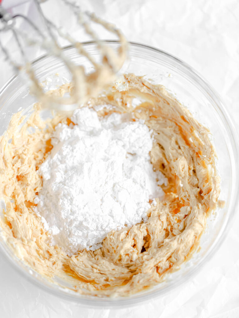Mixing bowl with ingredients. 