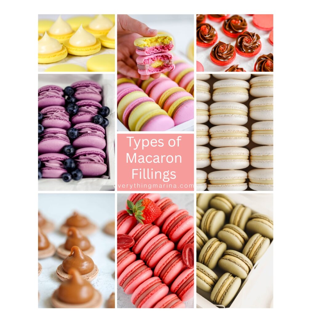 Types of macaron fillings.