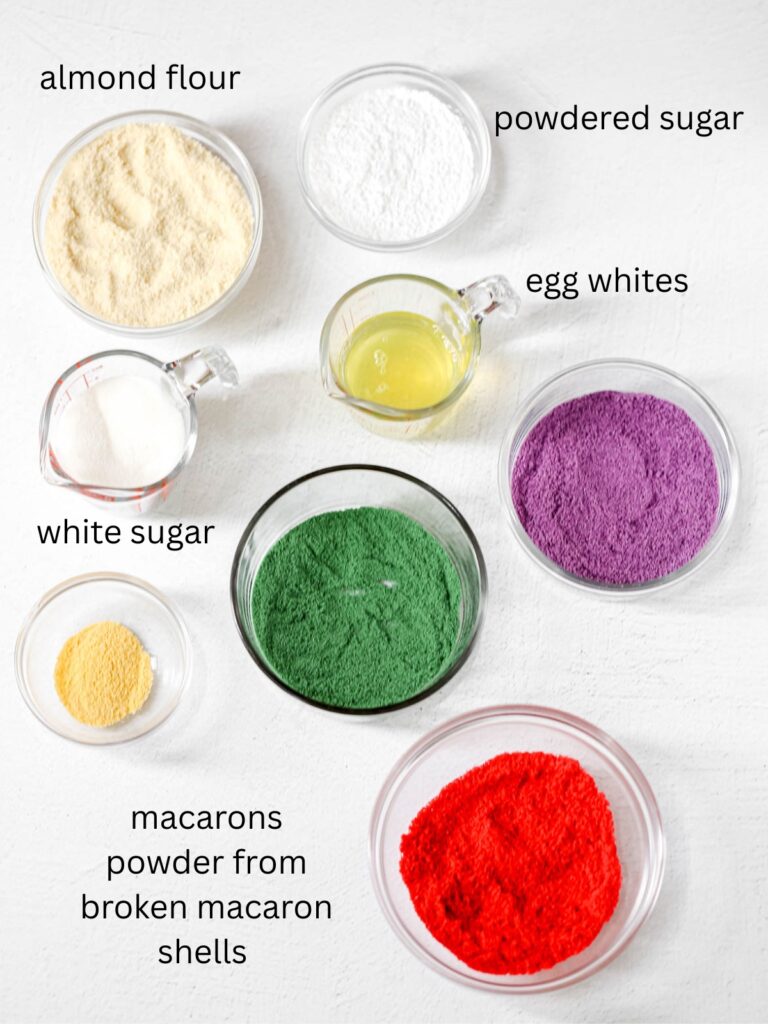 Labeled ingredients on the table.