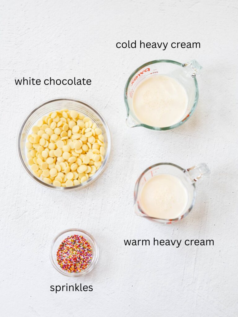 Labeled ingredients on the table. 