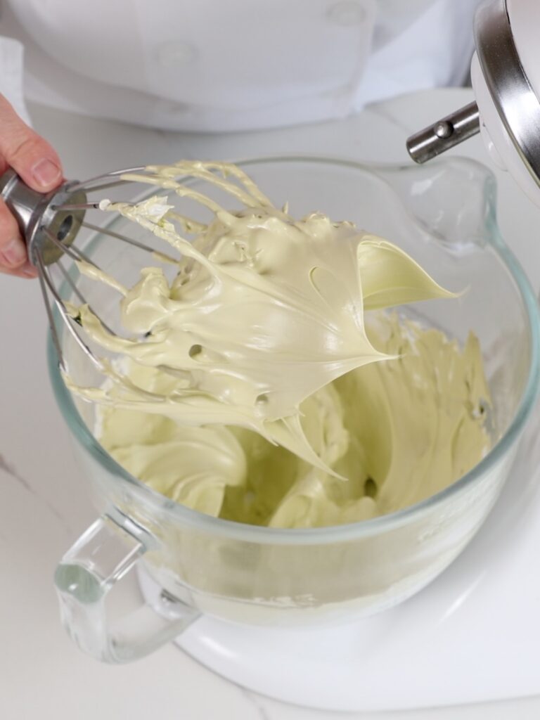French meringue on the whisk. 