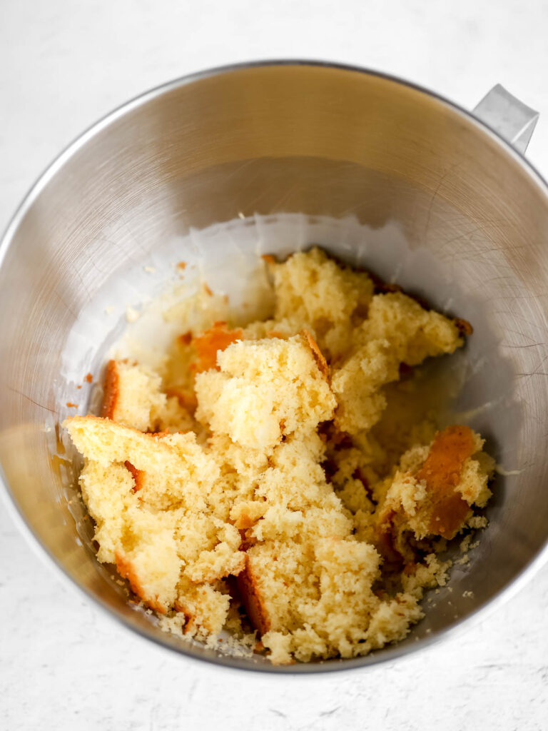 Cake sponge in the bowl. 