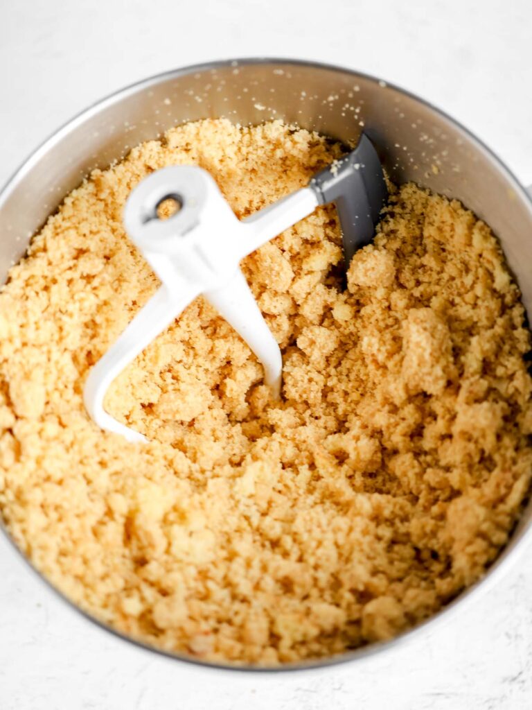 Cake sponge in the mixing bowl. 