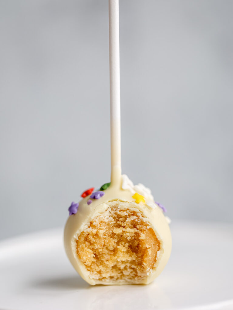 Homemade cake pop on the table.