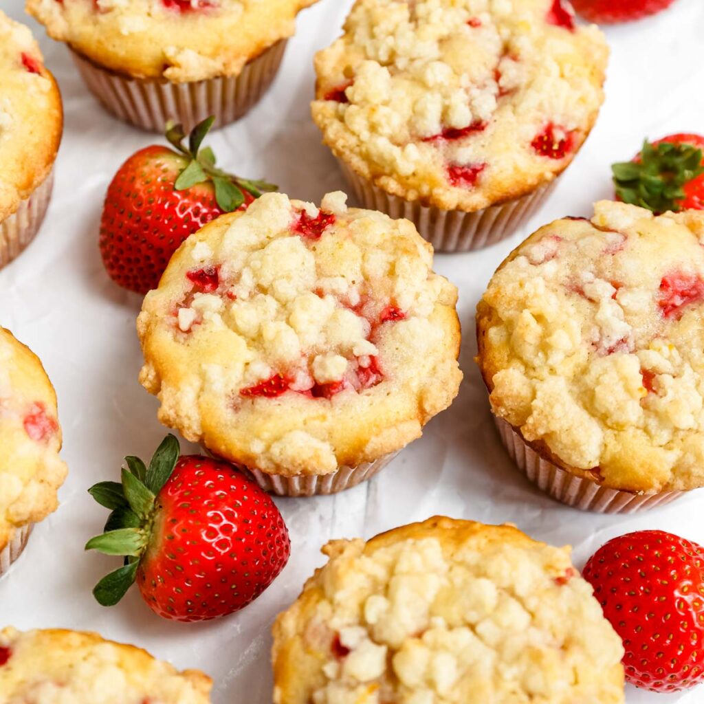 Strawberry Muffins on the table.