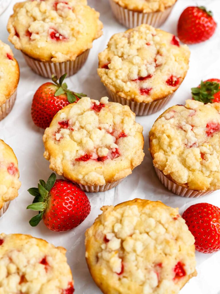 Strawberry Muffins on the table.