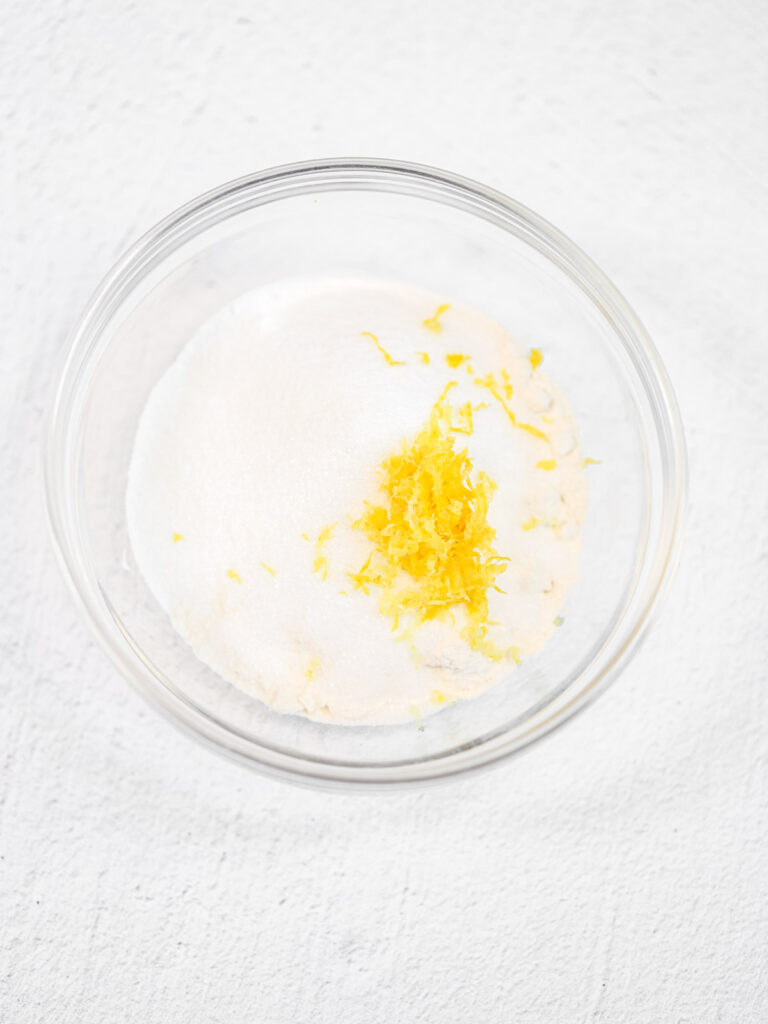 Mixing bowl with ingredients.