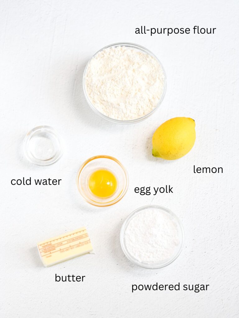 Labeled ingredients on the table. 