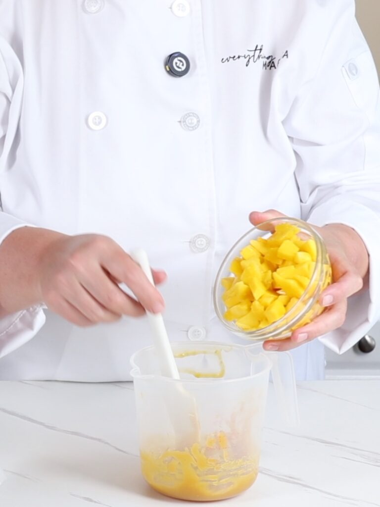 Mango filling for viral mango dessert.