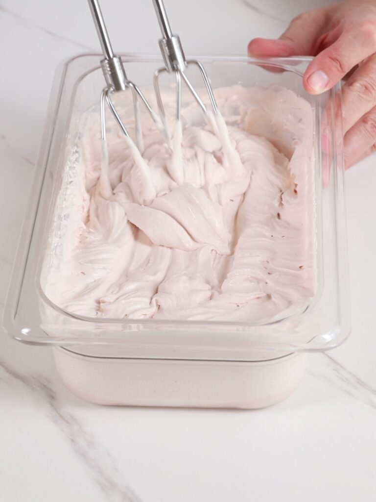 Strawberry whipped ganache.