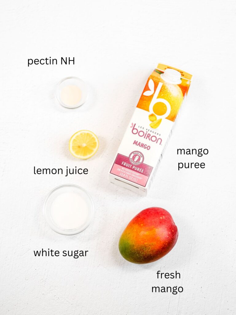 Labeled ingredients on the table.