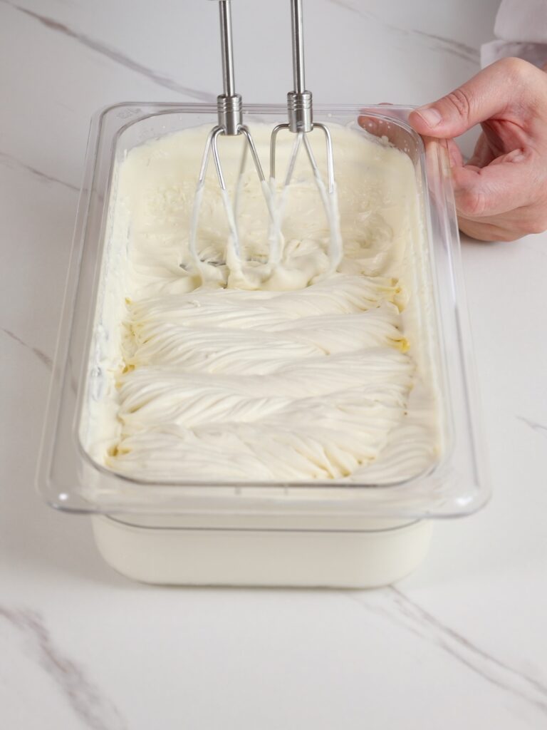 Whipped mango ganache.
