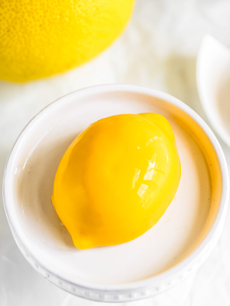 Viral lemon dessert on the plate.
