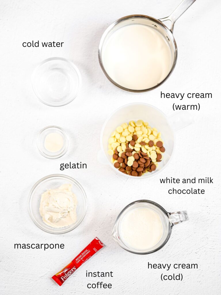 Labeled ingredients on the table. 