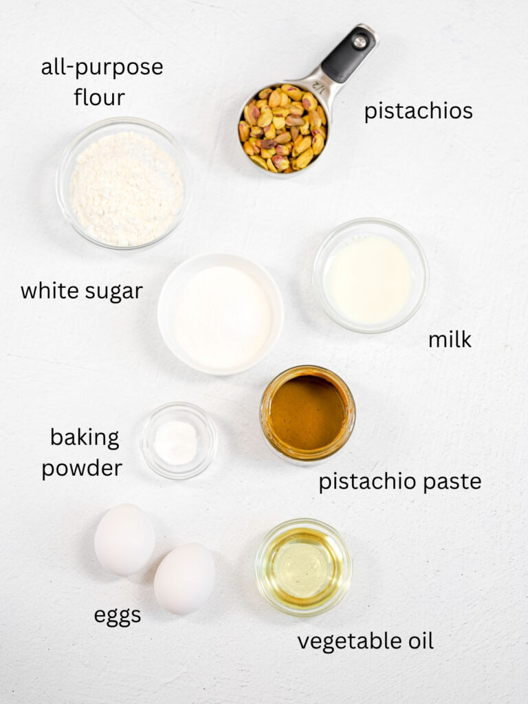 Labeled ingredients on the table. 