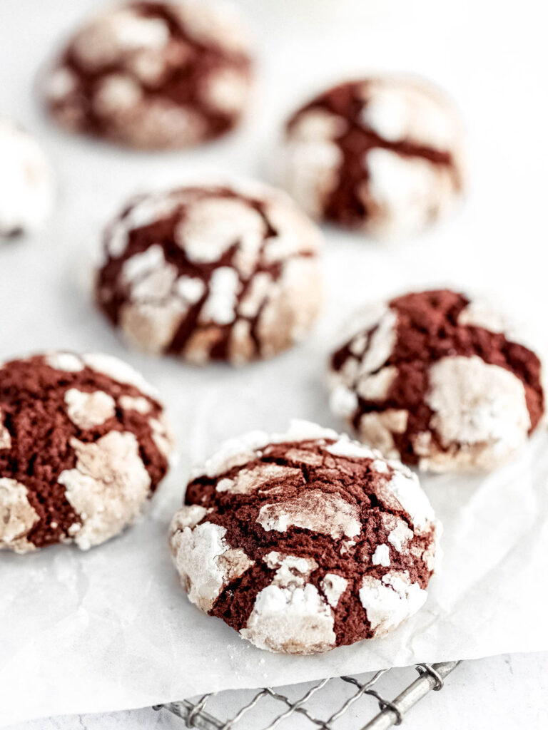 Chocolate crinkle cookies. 
