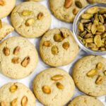 Pistachio cookies on the table.