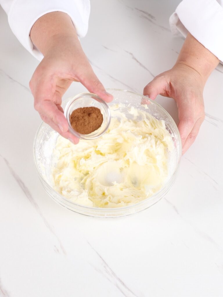Adding pumpkin spice to buttercream. 