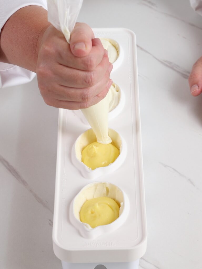 Assembling viral lemon dessert. 