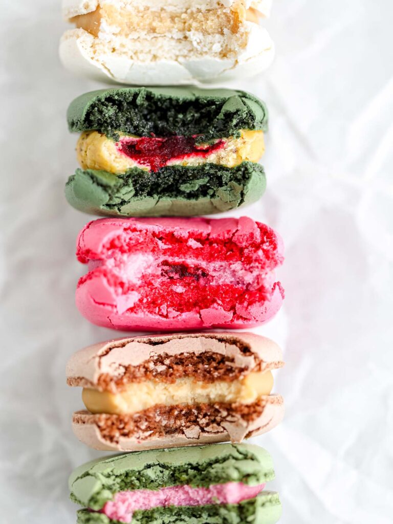 Macarons on the table. 